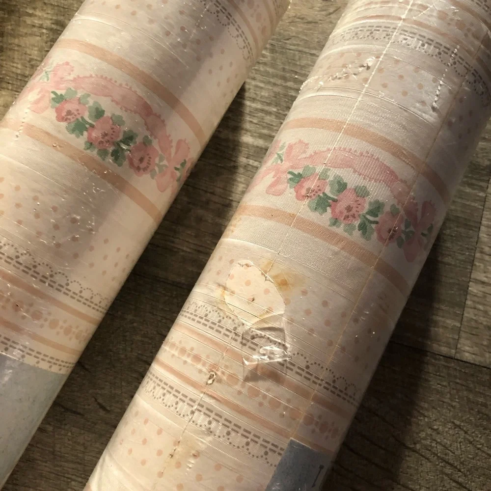 Vintage Pink Wallpaper Baby Girl Nursery/Home Decor